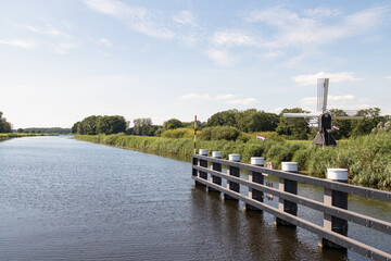 Fototapeta na wymiar Mill - Keppelse molen, along the Oude IJssel near the town of Laag-Keppel in the Achterhoek.
