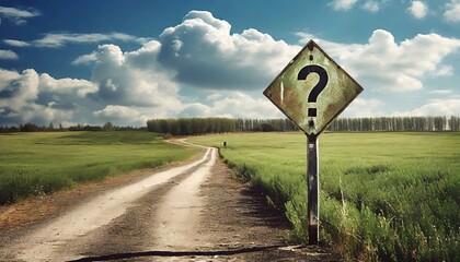  road sign on a dirt road