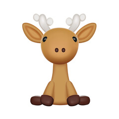 Cute 3D Vector Character Deer Toy