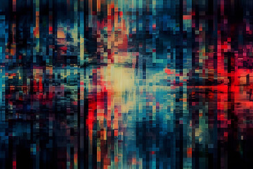 Abstract background of colored noise with dead pixels on TV screen or computer monitor due to breakdown or bad broadcast signal