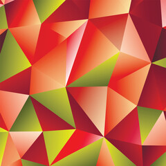 Fototapeta premium Polygonal rainbow mosaic background. Abstract low poly vector illustration. Triangular pattern, copy space. Template geometric business design with triangle for poster, banner, card, flyer