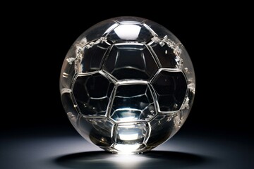 Transparent soccer ball. Generative AI