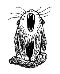 Cat Homemade Cute Funny Yawns Sleeps Washes Tattoo Print Stamp