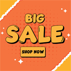 Big Sale Shopping Poster or banner with text. Big Sales banner template design for social media and website. Special Offer Big Sale campaign or promotion.