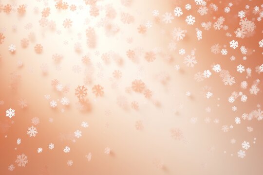 Abstract Christmas background. Snowflakes on a muted graduated peach color backdrop. 