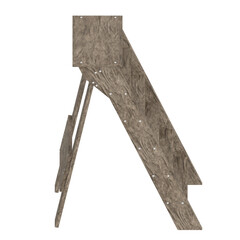 3D rendering illustration of a wooden step ladder