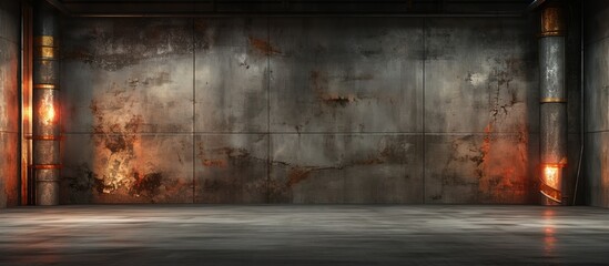 illustration of a grungy room with rusty walls