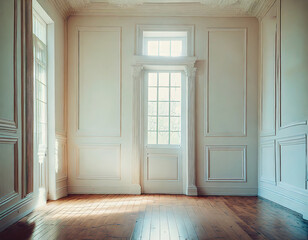 a clean and empty vintage white room