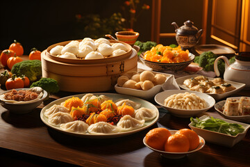 Classic and delicious Chinese Traditional dishes for New Year Ai generated ART