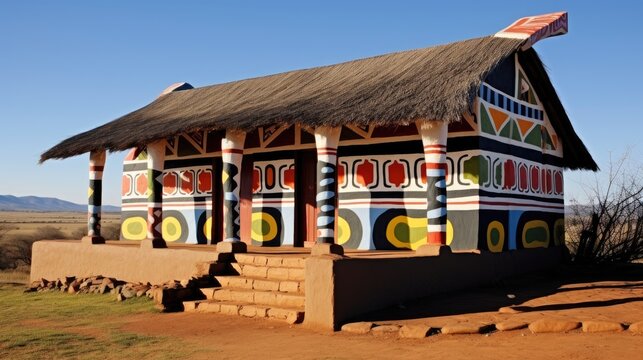 Painted Ndebele house South Africa