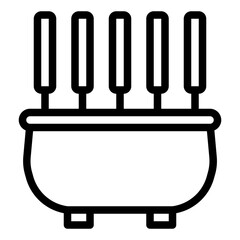 Incense black outline icon