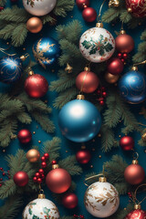Obraz na płótnie Canvas graphic colorful christmas background with decorations