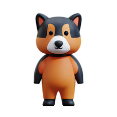cartoon animal toy character 3D render png transparent background