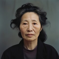Obraz na płótnie Canvas photo of chinese middle aged woman