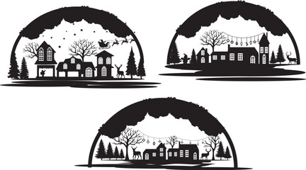 Obraz premium Christmas Scene Ornament Bundle 