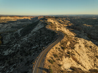 Aerial view of Scenic Byway 12 in Escalante, Utah USA