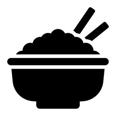 Rice Bowl black solid glyph icon