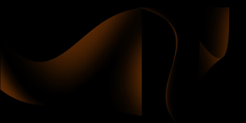 abstract orang-brown, black and gold background with waves 3d wallpaper