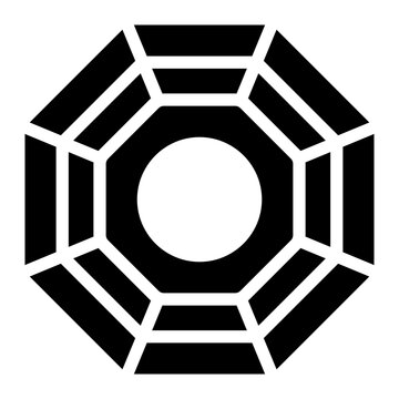 Bagua Mirror black solid glyph icon