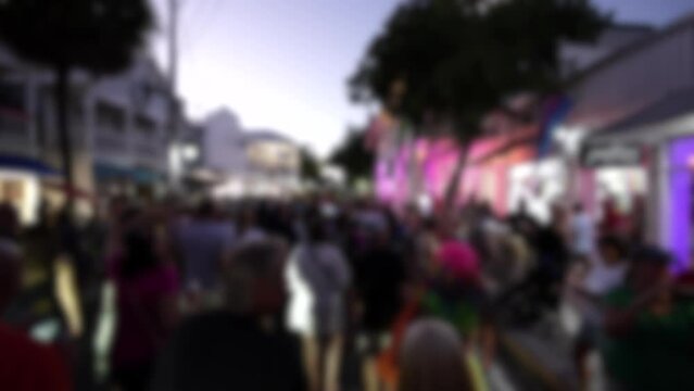 Blurred stock video footage of Fantasy Fest Key West 2023