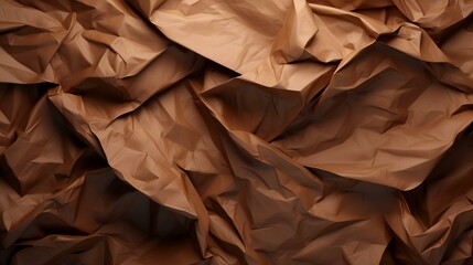 Abstract Crumpled and Creased Recycled Brown Paper