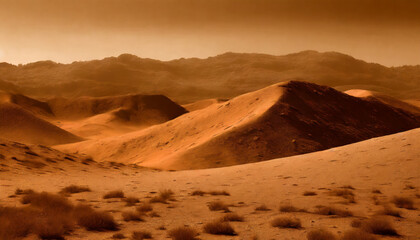 Fototapeta na wymiar a desert landscape with grains of sand highly detailed textures warm monochromatic colours