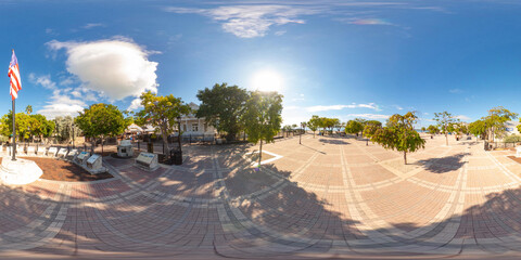 Mallory Square Key West 360 equirectangular stock photo