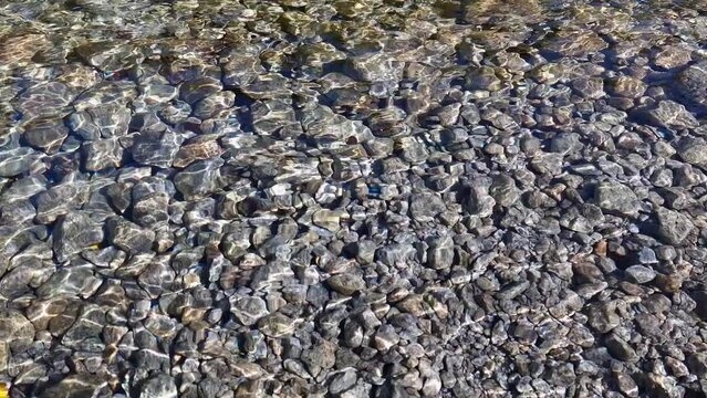 slow motion. natural sound. mountain stream with clean water in the High Tatras, Slovakia