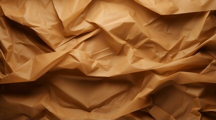 Clean Brown Kraft Paper Crumpled Texture Background