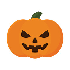 Isolated scary halloween pumpkin Creepy decoration Vector