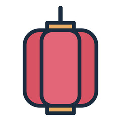 Obraz premium Lantern color filled line icon