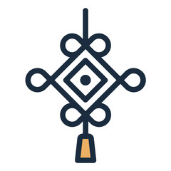 Chinese Knot color filled line icon