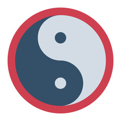 Yin Yang color flat icon