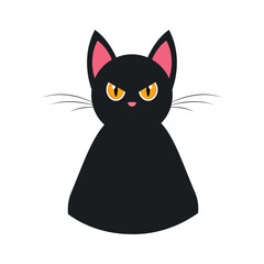 Isolated scary black cat Halloween season Vector