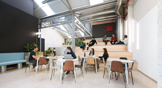 Bustling coworking space in Madrid