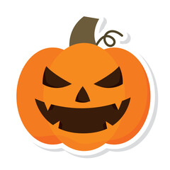 Isolated scary halloween pumpkin Creepy decoration Vector