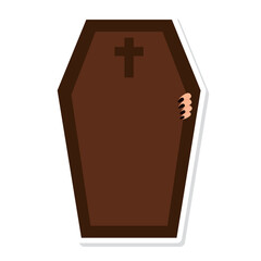 Isolated vampire coffin Halloween season Vector