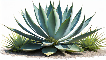 agave bush png file of isolated cutout object with shadow on transparent background - obrazy, fototapety, plakaty