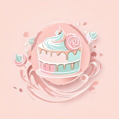 illustration of a cake, generative AI