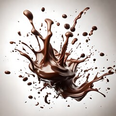 chocolate splash isolated on white background, generative AI