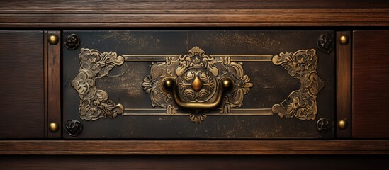 Drawer handle of vintage furniture - obrazy, fototapety, plakaty