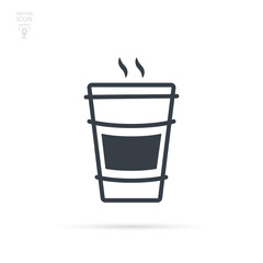 Paper coffee cup icon. Coffee cup. Isolated vector illustration	
