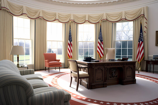 oval office in the white house, home of the president of the United States