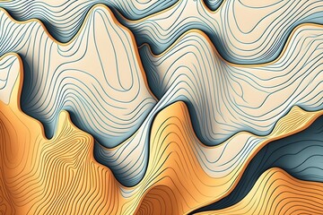 pattern of topographic contour lines