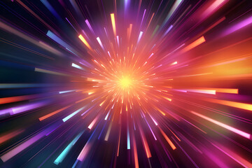 Fototapeta premium Colorful speed motion light lines