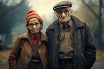 Fototapeta premium シニア男女のポートレート,Generative AI AI画像