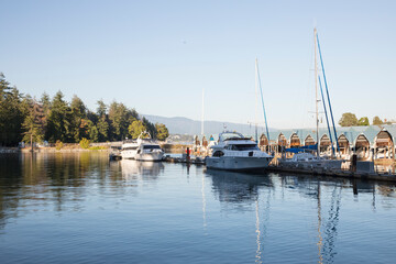 Fototapeta na wymiar Beautiful view of Vancouver Bay in Vancouver, Canada