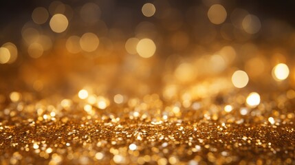 Falling confetti on golden background, abstract background with golden particle. Golden light shine particles Bokeh, celebration concept
