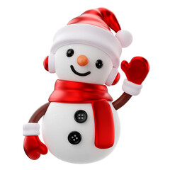 3d rendering of christmas snowman icon
