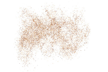Obraz na płótnie Canvas Coffee Color Grain Texture Isolated on White Background. Chocolate Shades Confetti. Brown Particles. Digitally Generated Image. Vector illustration.